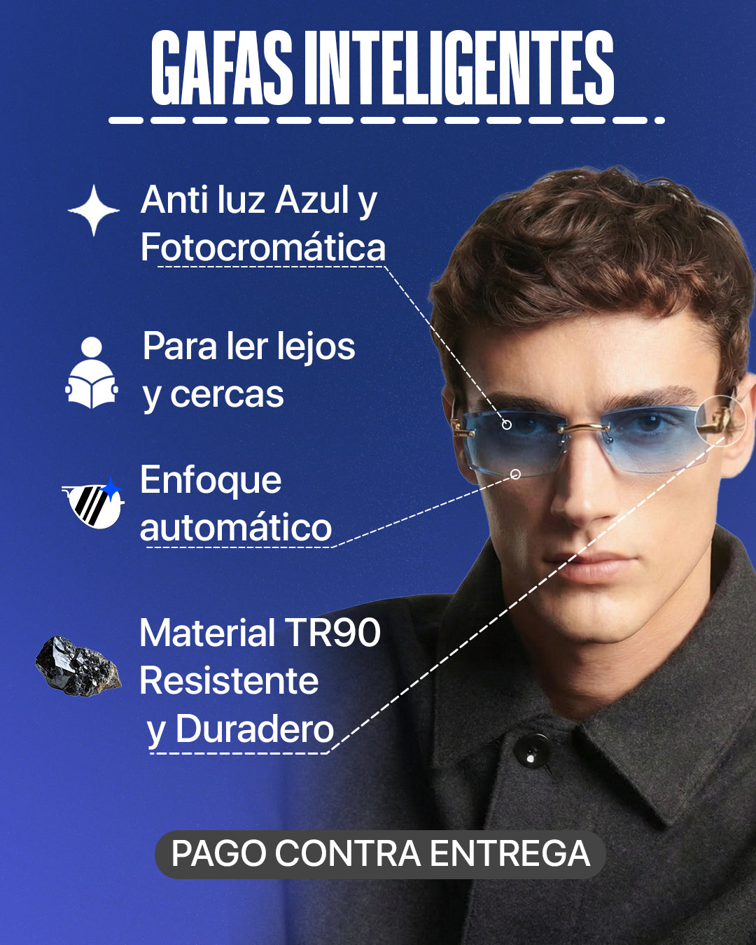Conjunto de 2 óculos fotocromáticos TR90